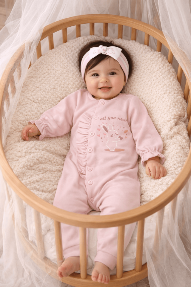 Kız Bebek %100 Pamuk Tulum