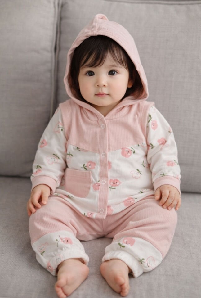 Kapüşonlu 3'lü Bebek Takımı