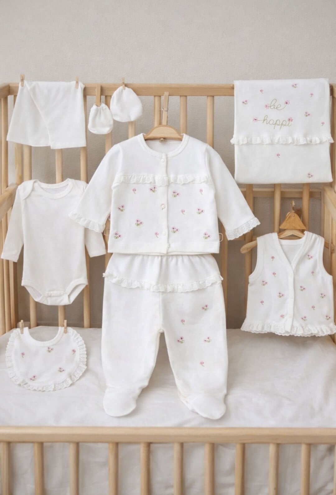 Gaye Bebe 10'lu Nakışlı hastane Çıkışı -Yeni Doğan Seti