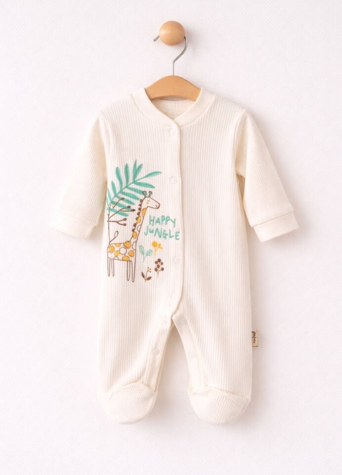 Üçlü Pamuklu Fitili Bebek Tulumu