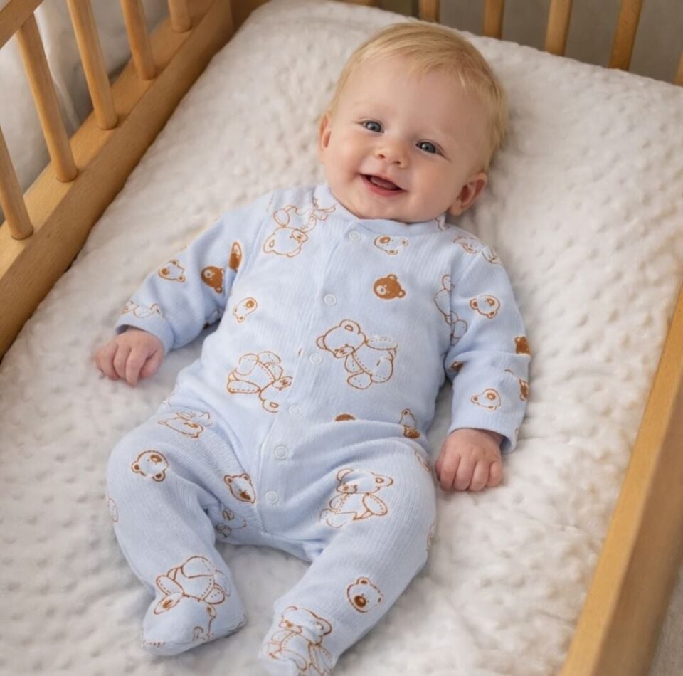 Pamuk Fitili Erkek Bebek Tulumu
