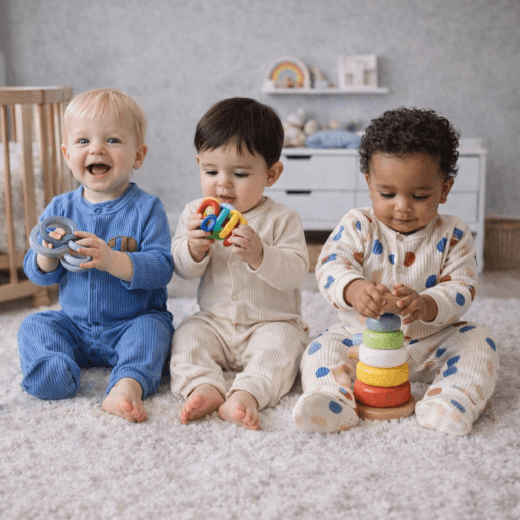 3'lü Erkek Bebek Tulum Seti