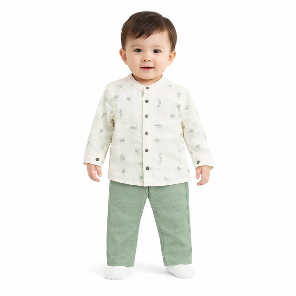 Desenli Erkek Bebek Gömlek Pantolon Takımı