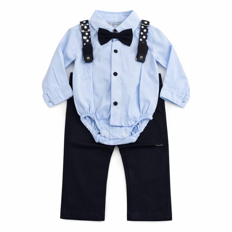 Erkek Bebek Askılı Papyonlu Takım -Şık ve Rahat Tasarım