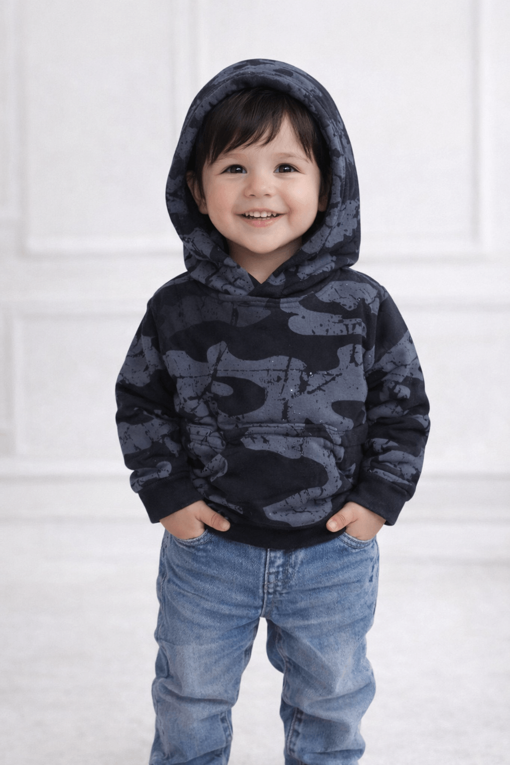 Urban Kamuflaj Erkek Çocuk Kapüşonlu Sweatshirt