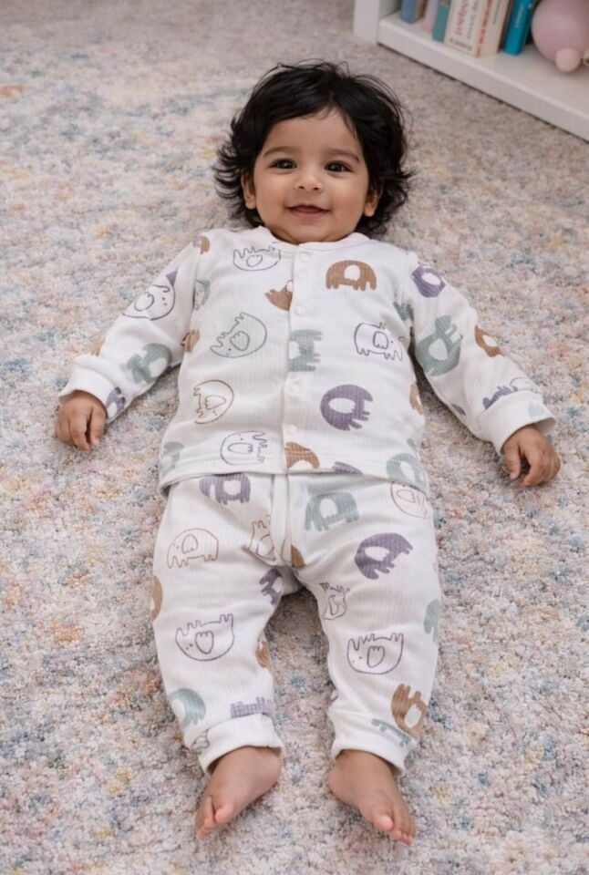 Fitili Ribana kumaş Pijama Takımı