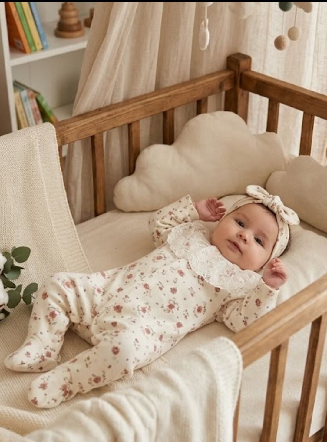 %100 Pamuklu Fistolu Kız Bebek Tulumu