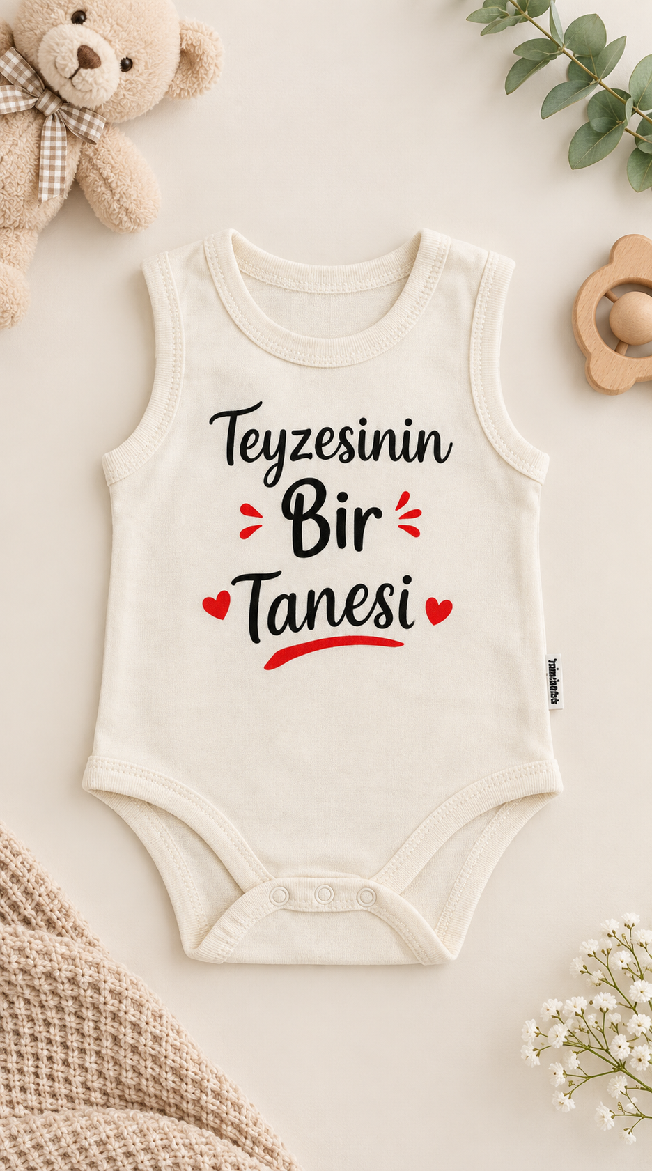 Teyze Yazılı Çıtçıtlı Zıbın
